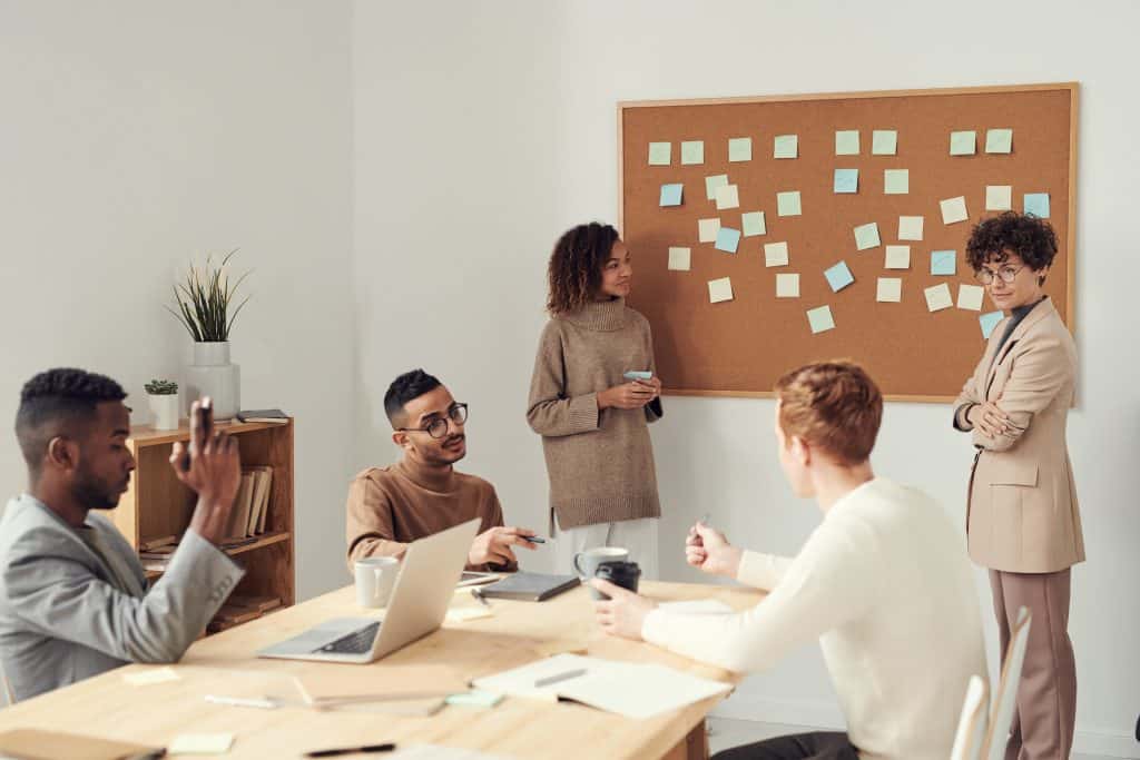 A group of people holding a workshop.